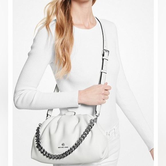 Nola Small Faux Leather Pink Michael Kors Pink Clutch Bag Handbag - Picture 5 of 6